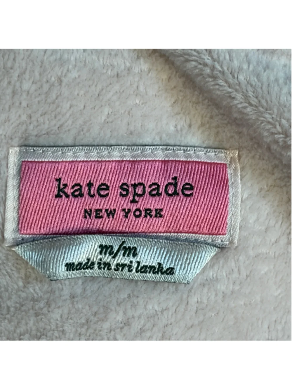 Kate Spade Embossed Floral Plush Long Sleeve Tie-Front Short Wrap Robe Medium